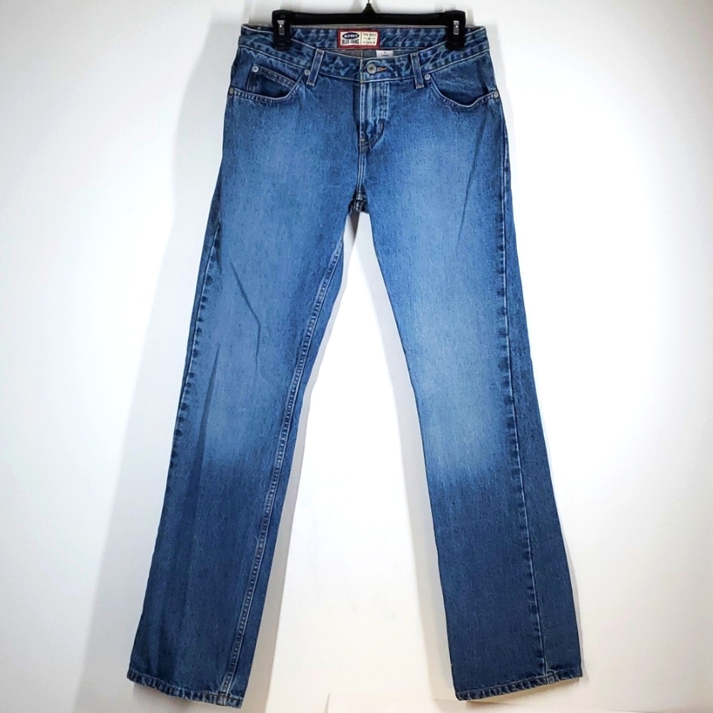 Vintage Y2K Old Navy Blue Jeans Straight Leg 8 Long NWOT